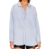 Free People Tops | Free People We The Free Oversized Lightweight Cotton Smock Oxford Top | Color: Blue | Size: M
