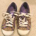 Coach Shoes | Coach "Zorra" Purple Sequin Signature C Canvas Sneaker Tennis Shoe 6b | Color: Brown/Purple | Size: 6