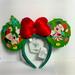 Disney Accessories | Nwt. Disney Mickey Minnie Loungefly Glow In The Dark Holiday Ear Headband. | Color: Green/Red | Size: Os