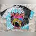 Urban Outfitters Tops | Def Leppard Urban Outfitters Crop Tee Womens S Small Cropped T Shirt Tie Dye T | Color: Blue/White | Size: S