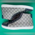 Gucci Shoes | Authentic Gucci Vinyl Canvass & Leather High Top Sneakers | Color: Brown | Size: 10