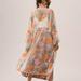 Anthropologie Tops | Htf Anthropologie Floral Shine Tie-Front Kimono | Color: Cream/Orange | Size: One Size