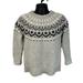 J. Crew Sweaters | J. Crew Ivan Fair Isle Wool Blend Grey Crewneck Sweater Size Medium | Color: Black/Gray | Size: M