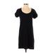 Gap Casual Dress - Mini Scoop Neck Short sleeves: Black Solid Dresses - Women's Size Small