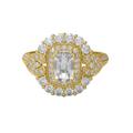 1.84 Ct Cushion Shape Moissanite Diamond 925 Sterling Silver Solitaire Accents Women Wedding Cocktail Ring Yellow Gold Vermeil,K1/2