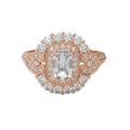 1.84 Ct Cushion Shape Moissanite Diamond 925 Sterling Silver Solitaire Accents Women Wedding Cocktail Ring Rose Gold Vermeil,J1/2