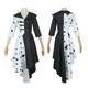 SATCOP Movie Cruella De Ville Cosplay Costume Women Girls Gown Black White Dress with Gloves Wig Halloween Carnival Party Costumes