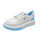 College Shoes Women's Patent Leather Women's Fashion Colour Blocking Laces Comfortable Casual Sports Shoes with Thick Soles High Trainers Women's Lined, sky blue, 8 UK