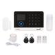 SDADS 433MHz Wireless WIFI + GSM Auto-dial Alarm System LCD Display Door Sensor PIR Motion Sensor Phone APP Remote Control Compatible with Alexa Home Voice Control Smart Home Burglar