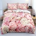 NBVGHJ 3d Duvet Cover Sets Bedding Set Comforter Covers And Pillow Covers Full Twin Single Double Size Custom Pink Flowers Bed Linens 145×200CM