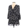 Suzanne Betro 3/4 Sleeve Blouse: Black Tops - Women's Size Large