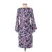 Tracy Reese Casual Dress - Sheath Crew Neck 3/4 sleeves: Purple Print Dresses - Women's Size 0