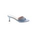 J.Crew Mule/Clog: Slip-on Kitten Heel Glamorous Blue Solid Shoes - Women's Size 8 - Open Toe