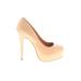 Brian Atwood Heels: Pumps Platform Cocktail Party Ivory Solid Shoes - Women's Size 37 - Round Toe