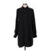 Altar'd State Casual Dress - Shirtdress Collared Long sleeves: Black Print Dresses - Women's Size Small