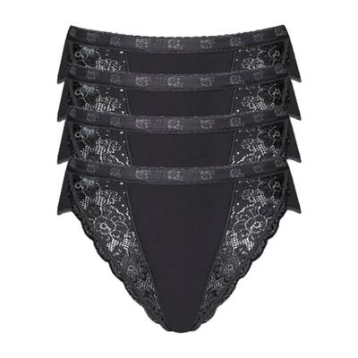 Tai-Slip SLOGGI "Chic Tai 4P", Damen, Gr. 36, schwarz, Obermaterial: 95% Baumwolle, 5% Elasthan. Spitze: 71% Polyamid, 2