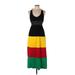 Casual Dress - Maxi: Black Stripes Dresses - Women's Size Large