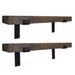 Rayne Mirrors 2 Piece Oak Bracket Shelf Wood in Black/Brown/Gray | 2 H x 14 W x 10 D in | Wayfair FS-14/10/2-Eby.RdOk.2