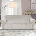 Red Barrel Studio® Luxurious Velvet High Stretch Fitted Box Cushion Sofa Slipcover Velvet in Gray | 55" H x 96" W x 37" D | Wayfair