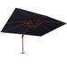 Purple Leaf 156" x 120" Double Top Wood Pattern Rectangle Umbrella w/ Steel Plate Base Metal in Blue/Navy | 108 H x 156 W x 120 D in | Wayfair