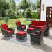 Red Barrel Studio® Lashaw 10 Piece Sofa Seating Group w/ Cushions redSynthetic Wicker/All - Weather Wicker/Wicker/Rattan | Outdoor Furniture | Wayfair