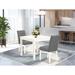 Red Barrel Studio® Sohayb Square 36" L x 36" W Dining Set Wood/Upholstered in White | 30 H x 36 W x 36 D in | Wayfair