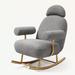 Mercer41 Watban Rocking Chair Wood/Metal/Solid Wood/Fabric in Gray | 40.9 H x 30.3 W x 38.2 D in | Wayfair 3D9569691E36494F8DA7706BF95785C6
