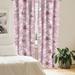 East Urban Home Floral Design Curtains Pearl Flower Pattern Pair of Lilac Pale Pink White Microfiber | 84 H x 28 W in | Wayfair
