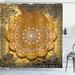 East Urban Home Ethnic Shower Curtain Mandala Mystic Artwork Boho Polyester in Black/Yellow/Brown | 75 H x 69 W in | Wayfair