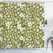 East Urban Home Floral Shower Curtain Daisy Blossom Spring Print Polyester in Pink/White/Brown | 75 H x 69 W in | Wayfair