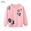 Little maven-Sweat-shirt brodé de fleurs pour enfants vêtements décontractés pour enfants sweats à