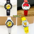 Montre Pokémon Pikachu pour enfants montre-bracelet en cuir à quartz montres Clcok pour garçons et