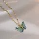 Ins-Pendentif papillon en cristal nickel é pour femme colliers de la présidence de la clavicule