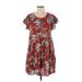 Entro Casual Dress - DropWaist: Burgundy Floral Dresses - New - Women's Size Small