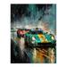 Sports Car Racing Motorsport Road Race Action Green Red Orange Classic For Him Fan Man Cave Unframed Wall Art Print Poster Home Decor Premium