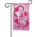HGUAN Red Pink Love Heart Valentines Day Decorative Garden Flag Initial Letter Monogram W Decor Banner for Outside 12x18 Inch Double Sided