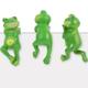 3 Pcs Cute Frog Ornament Garden Resin Frogs Statues Figurine Planter Decors to Climb Animal Yard Floating Pond