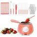 Jacenvly Melting Fondue Set-MINI Electric Chocolate Melting Pot-Chocolate Fondue Warmer Machine For Milk Chocolate-Cheese-Butter-Candy