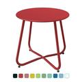 Grand Patio Steel Patio Side Table Weather Resistant Outdoor Round End Table Red