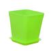 10pcs Plastic Square Flower Pot Mini Decorative Flower Pots Planters Creative Succulents Nursery Floral Holder Organizer Garden Supplies with Trays(Green 7cm)