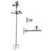 Outdoor decorative lawn weathervane including garden stakes wrought iron weathervane for patio garden fan metal weatherproof wizard