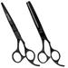 Equinox Professional Razor Edge Series Hair Cutting Scissors Set - Barber Hair Cutting & Thinning Shears/Texturizing Scissors Set - 6.5 Inches - For Men/Women/Kids/Salon & Home (Black)