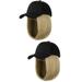 2 Pack Canvas Hat Wig Has Baseball Hat Wig Ladies Wigs Hair Wig Hat for Women Short Straight Hat Wig Miss