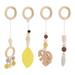 4 Pcs Toy Bell Decoration Hanging Toys Stroller Wooden Playset Childrens The Baby Gym Foldable Activity Fitness