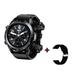 Bluetooth Smart Watch With Earbuds Round Fitness Watch With Pedometer Calories Sleep Monitor Stress Monitor For IOS And Android Black