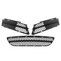 Unique Bargains 3 Pcs Car Front Bumper Fog Light Mesh Grille Cover Compatible for BMW 328i 2007-2008 Black