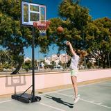 CITYLE Basketball Hoop Outdoor 4.76 - 10ft Height-Adjustable Basketball Hoop Goal System with LED Basketbsll Hoop and 44 Inch Backboard and Portable Wheels Portable Backboard System for Kids/Adults