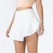 Summer Dress Women Running High Waisted Mesh Layered Tennis Skirt With 2 Pockets In 1 Flowy Shorts Athletic Golf Skorts Skirts For Women White