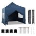 Aoodor 10 x 10 FT. Commercial Instant Pop Up Canopy Tent with Church Windows Sidewalls 3 Adjustable Heights with Wheeled Bag