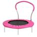 36 Mini Round Trampoline for Kids Exercise Jumping Rebounder with Handle and Foam Padded Cover Fun Bouncer Equipment for Indoor Outdoor Sports Pink